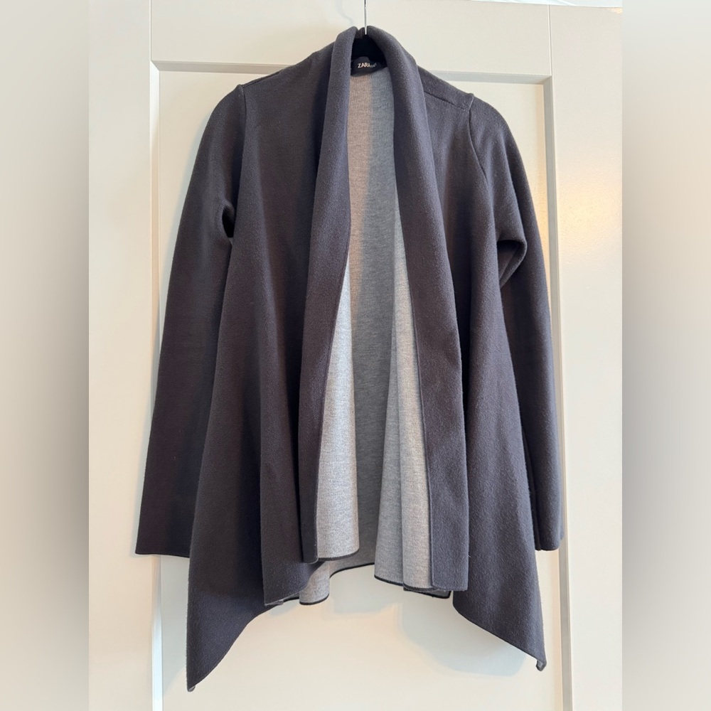 EUC! Zara Open-Front Cardigan in Charcoal Gray, Sz M